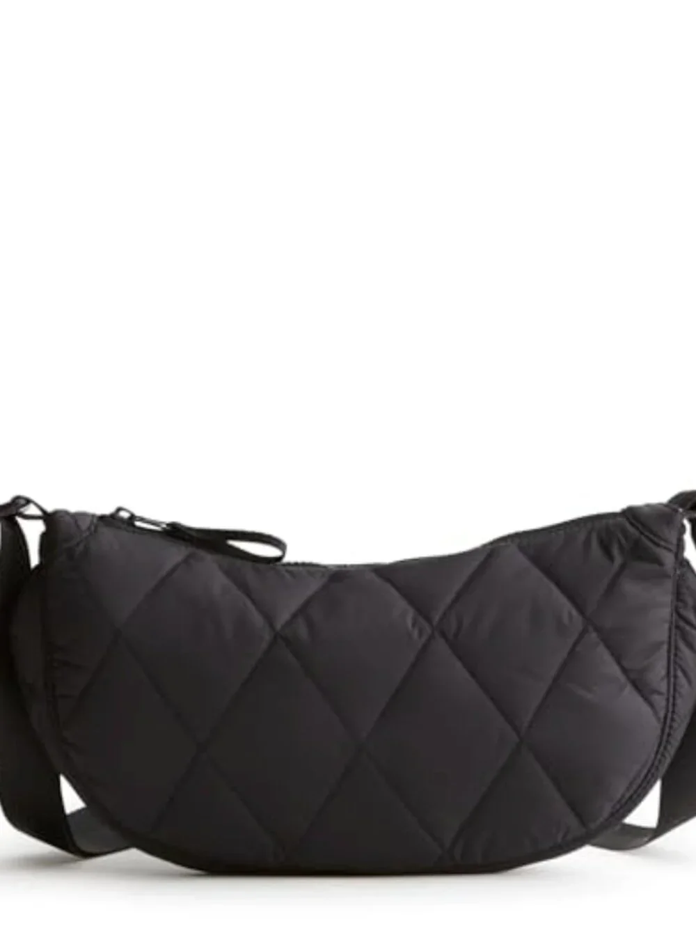Water Resistant Recycled Nylon Quilted Sling Crossbody with Adjustable Strap